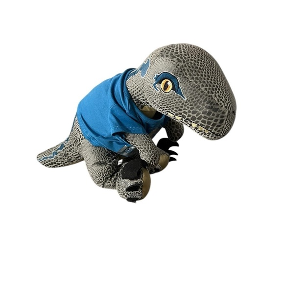 Build A Bear BAB Stuffed Jurassic World Velociraptor Blue Plush with t-shirt - Picture 1 of 5